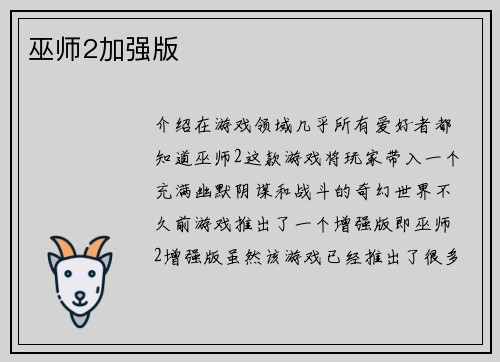 巫师2加强版